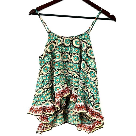 Anthropologie Patrons Of Peace Women S Blue Cami Tank Top Floral Sleeveless R3 - Picture 6 of 13